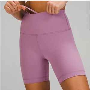 Lululemon wunder under biker short purple/pink size 8